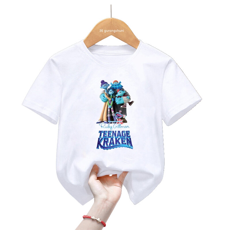 T-shirt Kraken adolescente para meninos e meninas, Tops Kawaii, Chelsea Mermaid, Anime Fantasia, Ruby Gillman, Teenage, roupas de manga curta, novo