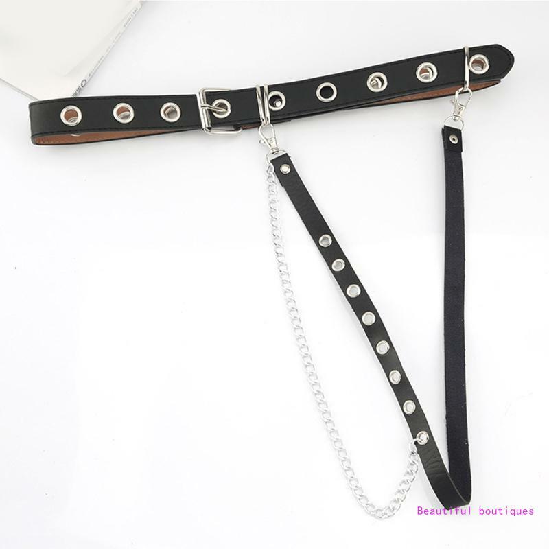 Punk Waist Chain Gothic for Women Layered Body Belt with Adjustable Chain Waist Chains for Halloween DropShip