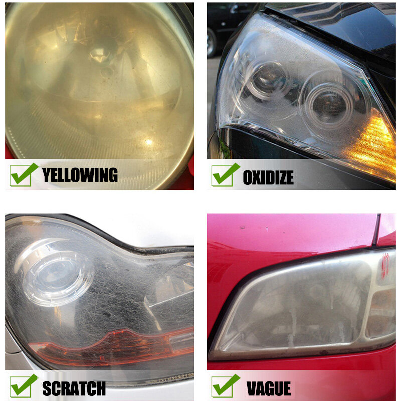 Líquido restaurador de luz de coche, líquido de pulido portátil para reparación de faros delanteros, elimina la oxidación y la suciedad