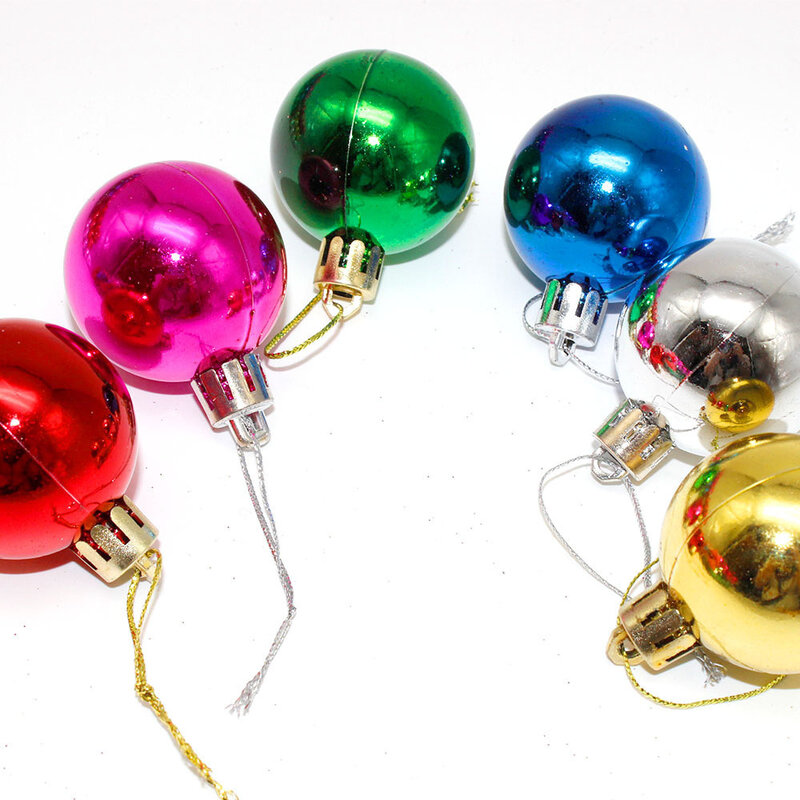 Ensemble d'ornements de boule de Noël, décoration d'arbre de Noël, pendentif, boule colorée, cadeaux du Nouvel An, 3 cm, 4 cm, 5 cm, 6 cm, 7cm, 6 pièces, 12 pièces