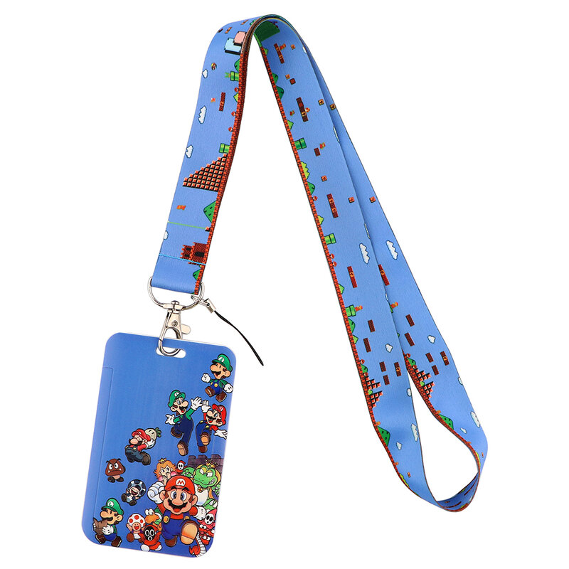 Cartoon Game Mario cordino per chiavi ID Card Cover Badge Holder Business Phone Charm Key Lanyard Neck Straps accessori portachiavi