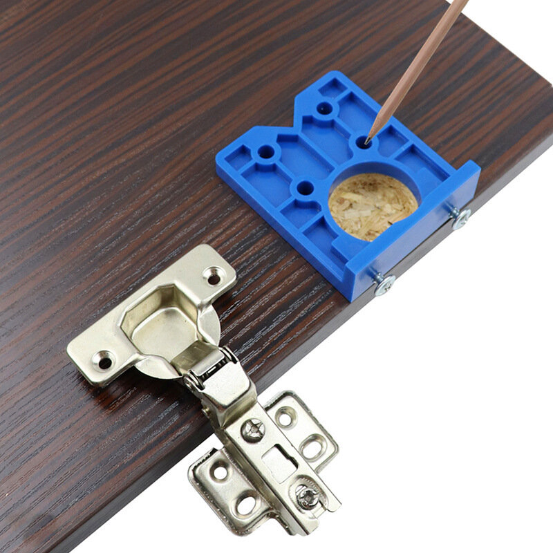 Herramienta de bricolaje con taladro de bisagra, 35mm, localizador de orificios de puerta de armario, plantilla de posicionamiento de bisagra de panel de puerta