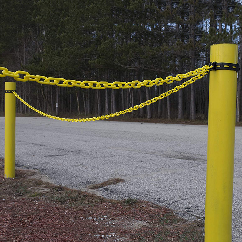 Cadena de seguridad con precaución de 5/10 metros, cadena de Control de multitudes amarilla, cadena de seguridad con precaución, barrera de seguridad de plástico, PP