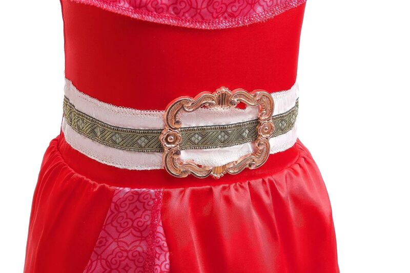 Disney 2024 Elena Princess Dress dla dziewczynki Cosplay Halloween Prezent urodzinowy dla dzieci Czerwona sukienka z paskiem Anime Odgrywanie ról