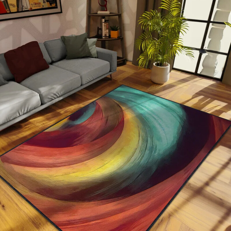 Abstract Art Style Decorate Living Room Carpet Creative Printed Bedroom Plush Floor Mat Coffee Tables Fluffy Rug Ковер Tapis 러그