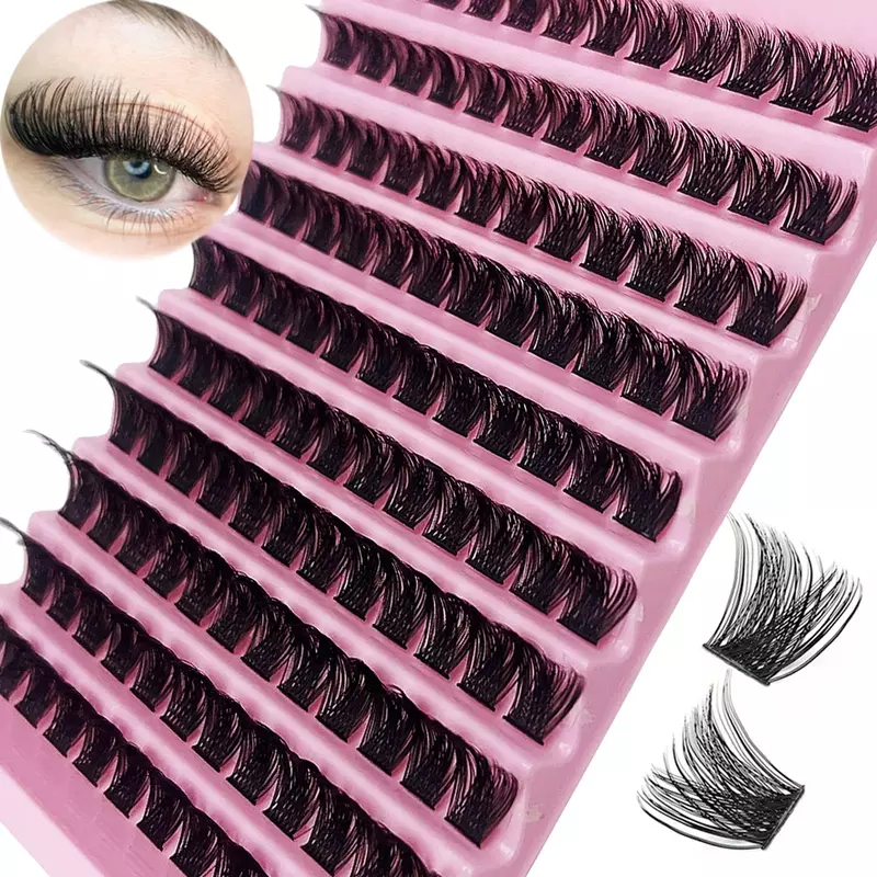Lash Clusters 120pcs Cluster Lashes 8-16mm Individual Lashes Natural Look D Curl Fluffy Cluster Lashes DIY Eyelash Extension