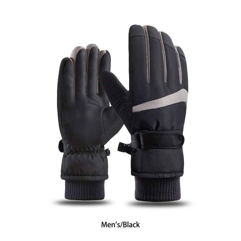 Зимние лыжные перчатки для сноуборда, толстые мягкие теплые хлопковые нескользящие перчатки для сенсорных экранов для холодной погоды, катания на лыжах и велосипеде