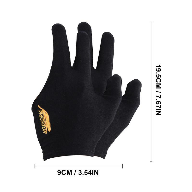 Pool Table Gloves 2pcs 3 Fingers Billiards Training Glove Breathable Slip-proof Elasticity Embroidered Pool Cue Sports Glove