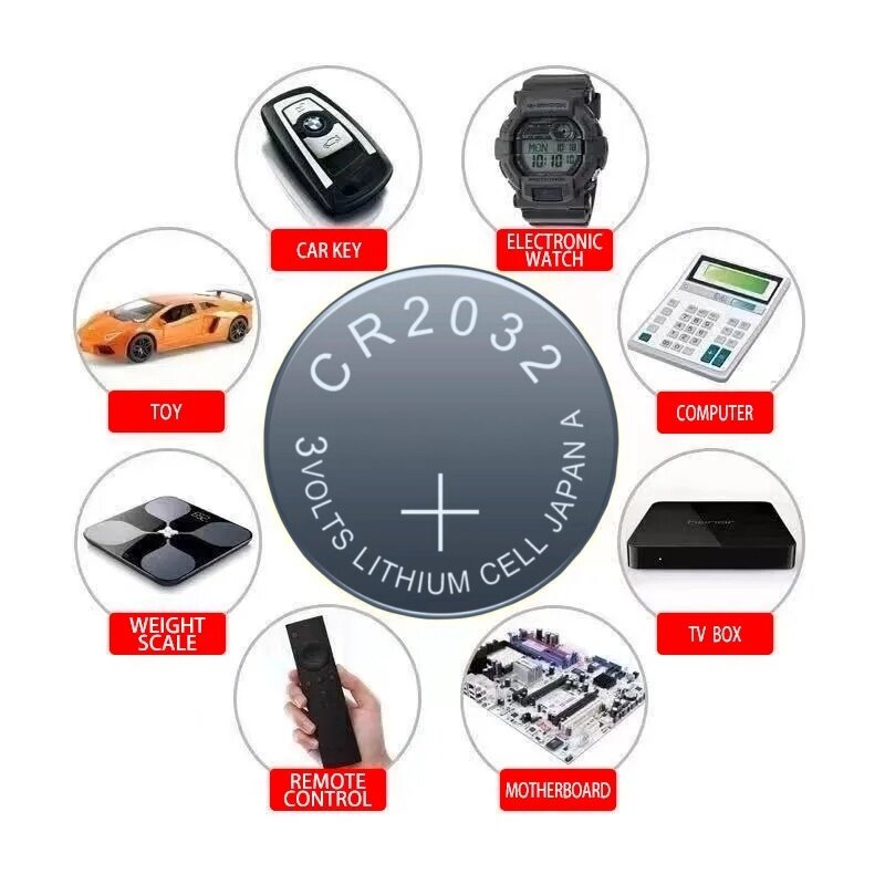Relógio de controle remoto do carro original, botão de escala da placa-mãe, Coin Cells, SONY CR2032, CR2025, CR2016, 5pcs