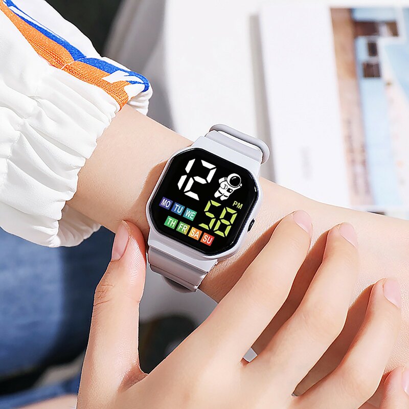 Reloj Digital Led para niños, relojes deportivos impermeables, Reloj Digital de silicona para niñas, Reloj electrónico informal para niños