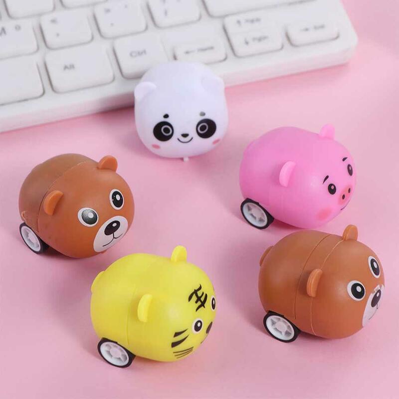 Educational Pull Back Car Birthday Party Cartoon Race Cars Inertia Toy Car Parent-Child Mini Animal Cars Toys Giveaway Toy
