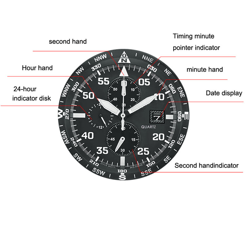 Ooit Bewegen Sporthorloges Voor Mannen Mode Quartz Heren Grote Klok Merk Luxe Militair Volledig Gelegeerd Staal Waterdicht Chronograaf Cadeau