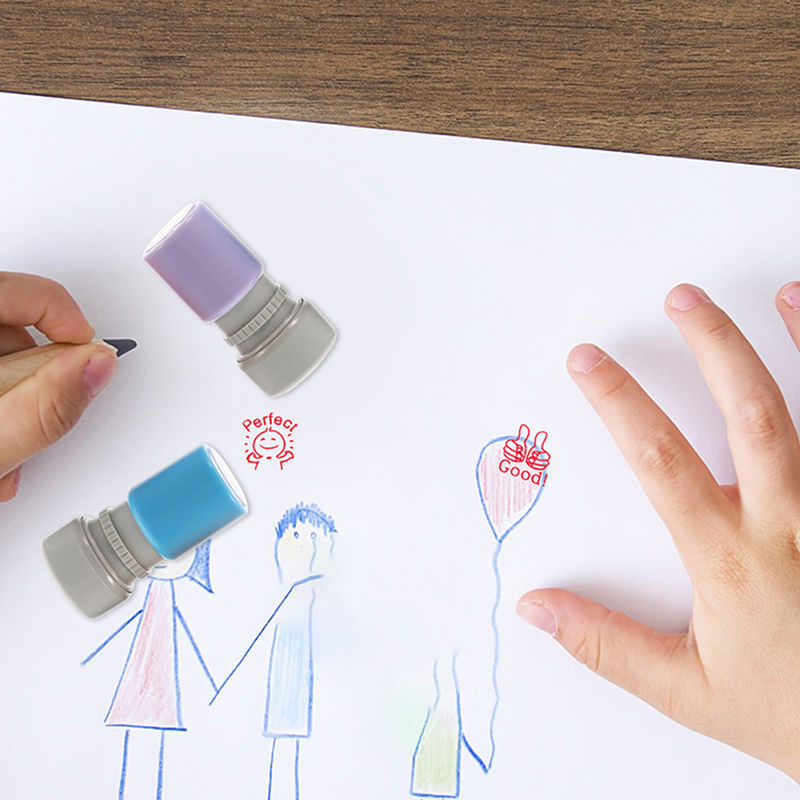 Adorabile timbro didattico incoraggia il capitolo dei cartoni animati Vitality Stamper per i compiti a casa francobolli per bambini