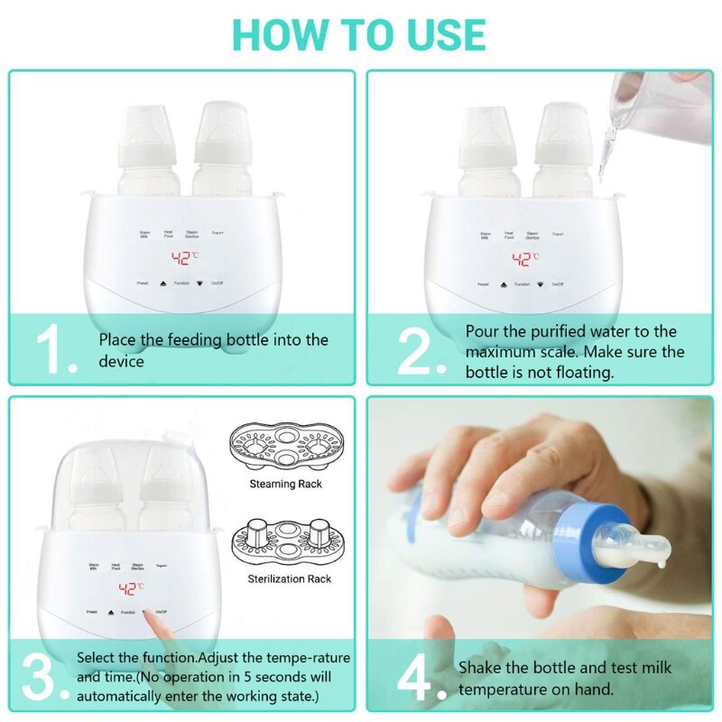 97BE جهاز تدفئة الزجاجة للرضع التلقائي سخان زجاجة الطفل إبقاء صيغة الطفل التدفئة دفئا لزجاجات رضاعة حليب الأطفال المياه