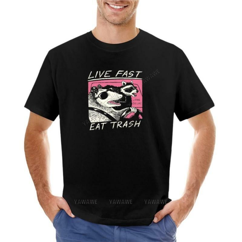 Leef Snel! Eet Afval! T-Shirt Zwarte T-Shirts Grafische T-Shirts Zomer Top Custom T-Shirt Effen T-Shirts Heren