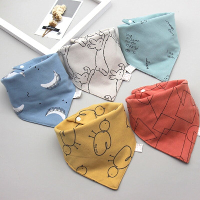 Bavoirs d'alimentation pour bébé, 5 pièces, serviette salive en coton doux pour foulards triangulaires, livraison directe
