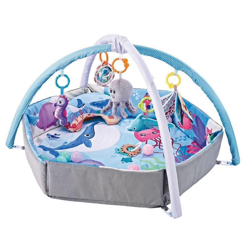 7-in-1 Musical Activity Center Activity Gym Mat Newborn Fitness Music Toys Crawling Game Blanket Mat  With Toys And Ocean Balls