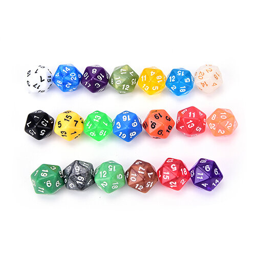 1PC High Quality Colorful D20 Dice Set Opaque effect, DND 20 side Digital number 1-20 for Rpg Game DICE Random
