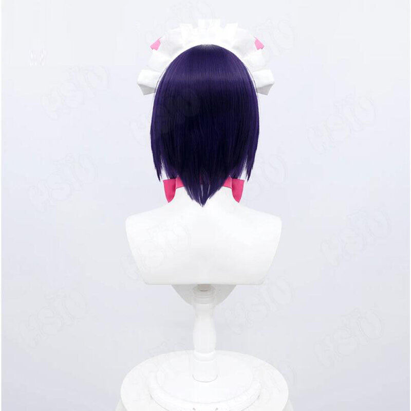 Mannen Ranko peruka do Cosplay kostiumy peruka z włókna syntetycznego Anime Cosplay fioletowe krótkie włosy