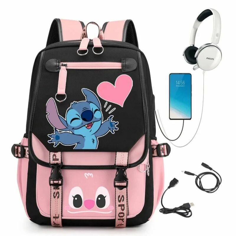 MINISO Stitch zaino Anime Cosplay Unisex studenti borsa da scuola Cartoon Bookbag zaino da viaggio per Laptop borsa da esterno