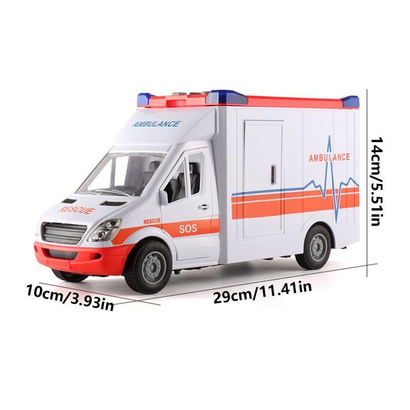 Mainan mobil mainan ambulans, mobil mainan dengan Lampu & sirene efek suara besar untuk bermain & belajar peran penyelamatan mainan balita