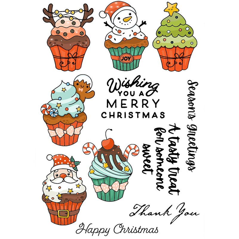 MangoCraft-troqueles de corte para cupcakes de Navidad, sello transparente, lindo Papá Noel, troqueles de Metal para álbum de recortes y sellos para tarjetas de papel, 2022