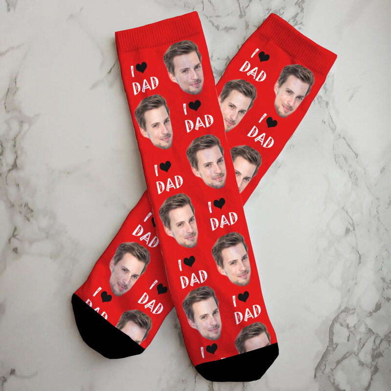 Mode benutzer definierte drucken Sie Ihr Foto personal isierte Socken lustige rote Herz DIY Geburtstag Valentinstag Neuheit Socke Freundin Geschenk