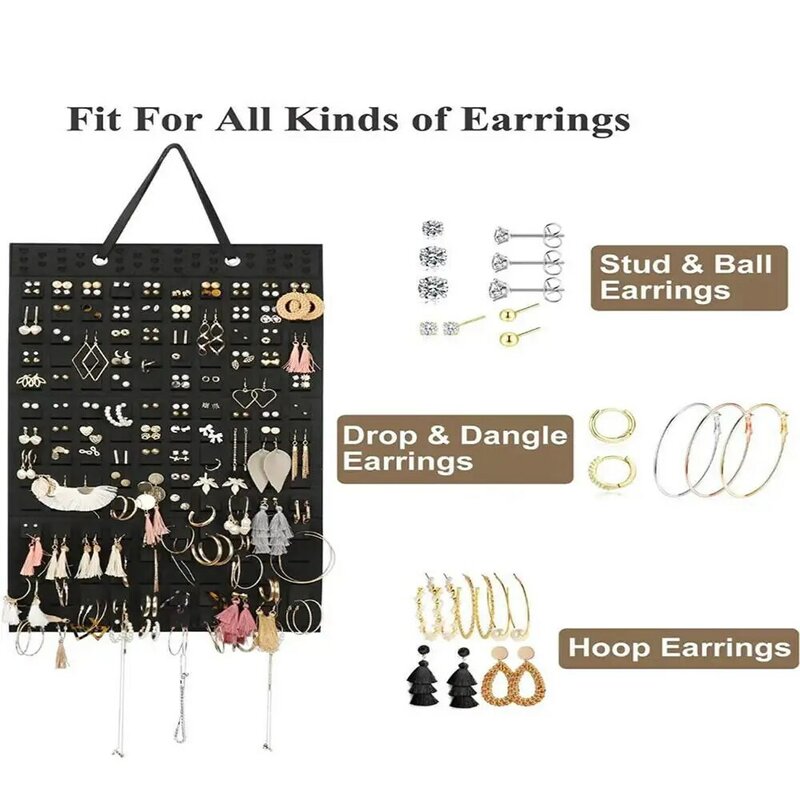 300Pairs Hängen Schmuck Organizer Tasche für Ohrringe Earnail Halskette Armbänder Display Lagerung Doppelseitige Fühlte Rotierenden Aufhänger