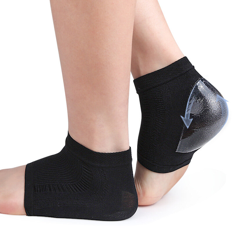 Meias Unisex Heel Protector para Cuidados com os Pés, Evitar umidade rachada, Protetor de pele dura, Palmilhas Gel, 1 par