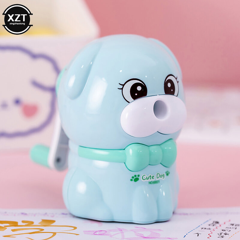 Creative Cartoon Dog Shaped Pencil Sharpener Hand-cranked Automatically Pencil Sharpener Student Stationery Office School Supply