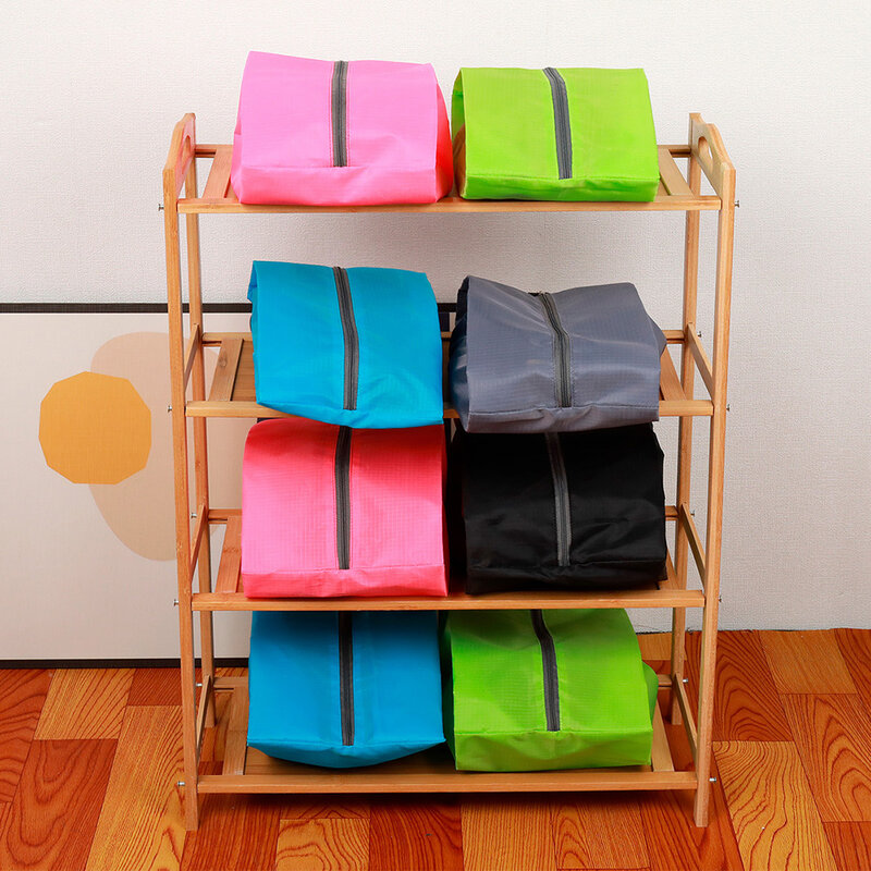 Novo colorido portátil à prova dwaterproof água saco de armazenamento de viagem poliéster sapatos de viagem saco de armazenamento acessórios de sapato organizador saco de sapato