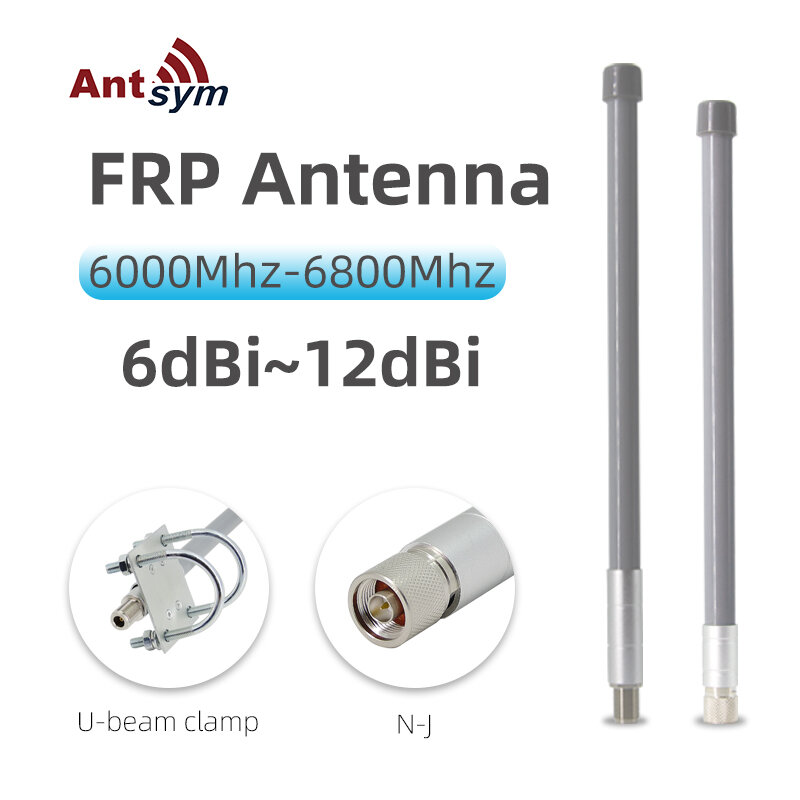 Antena exterior 6g-6000g da fibra de vidro de lorawan da antena do ganho alto de 6800-6.8 mhz