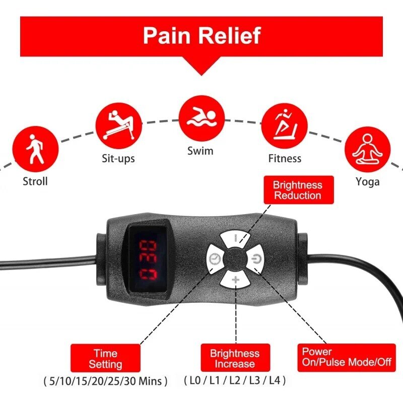 360 pz LED 660nm luce rossa e 850nm vicino ai dispositivi di terapia della luce a infrarossi Mat cuscinetti grandi involucro indossabile per alleviare il dolore del corpo