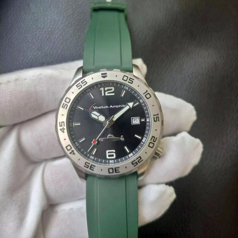 Swiss Branded Steel Sport Watches Mechanical Waterproof Automatic Movement Vostok Amphibia Wristwatch for Men Japanese Timepiece