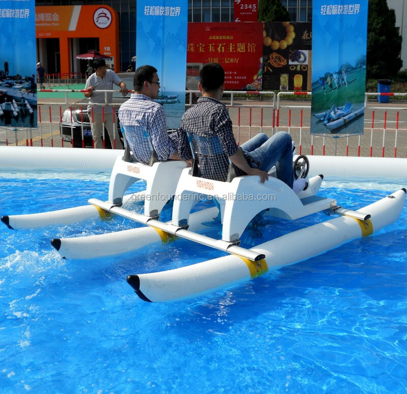 Wasserpark zwei Fahrer Glasfaser Sitze Tretboote Wasser fahrräder PVC Pontons Tretboote zu verkaufen