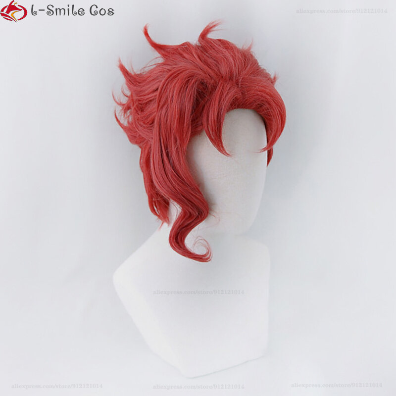 Pelucas de Anime Kakyoin Noriaki, peluca de Cosplay corta roja Kakyouin Kakyoin Noriaki, pelucas de Halloween de pelo sintético resistente al calor