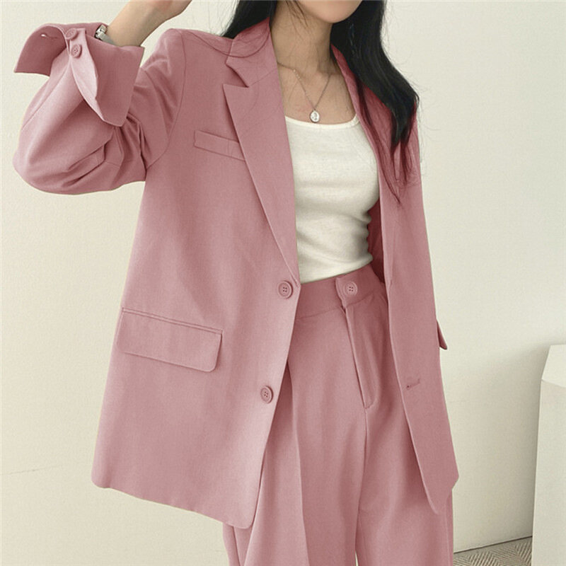 A-S23-5Women's New Pink Suit Jacket Small Suit Set