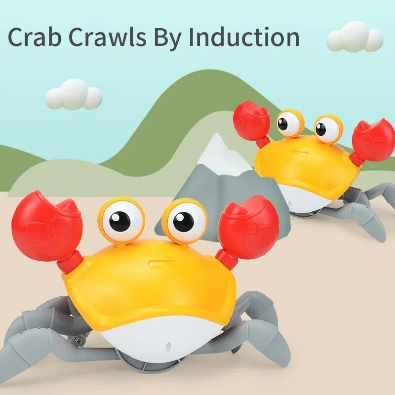 Sensing Crawling Crab Toy para bebês, Tummy Time Baby Toys Caminhada interativa, brinquedo dançando com sons e luzes de música, presente infantil divertido