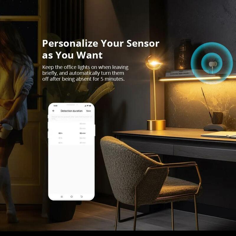 SONOFF-Zigbee Sensor de Pressão Humana SNZB-06P Microondas Radar Detection, Light Sensing, Funciona com Alexa, Smart Home