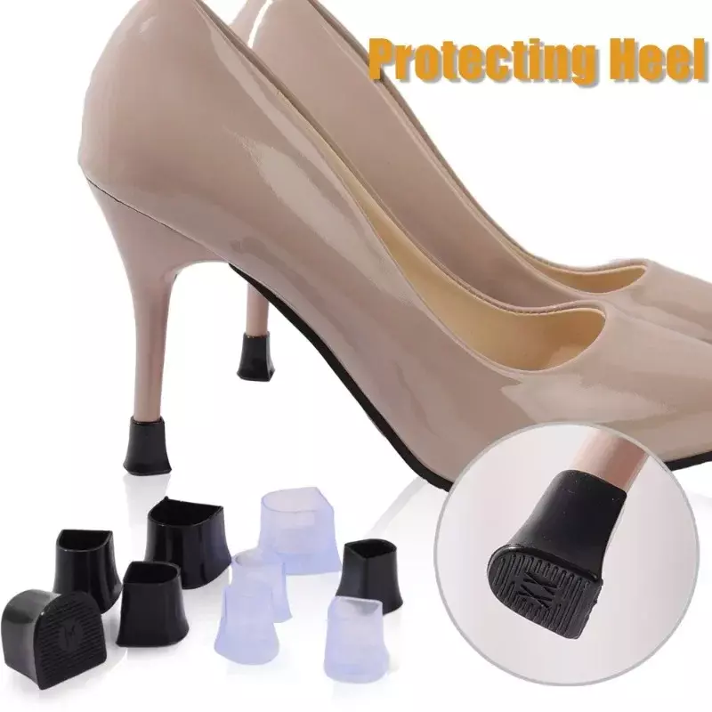 1pair Silicone Heel Protectors Stoppers Latin Stiletto Dancing Covers Antislip High Heeler Bridal Wedding Shoes Accessories