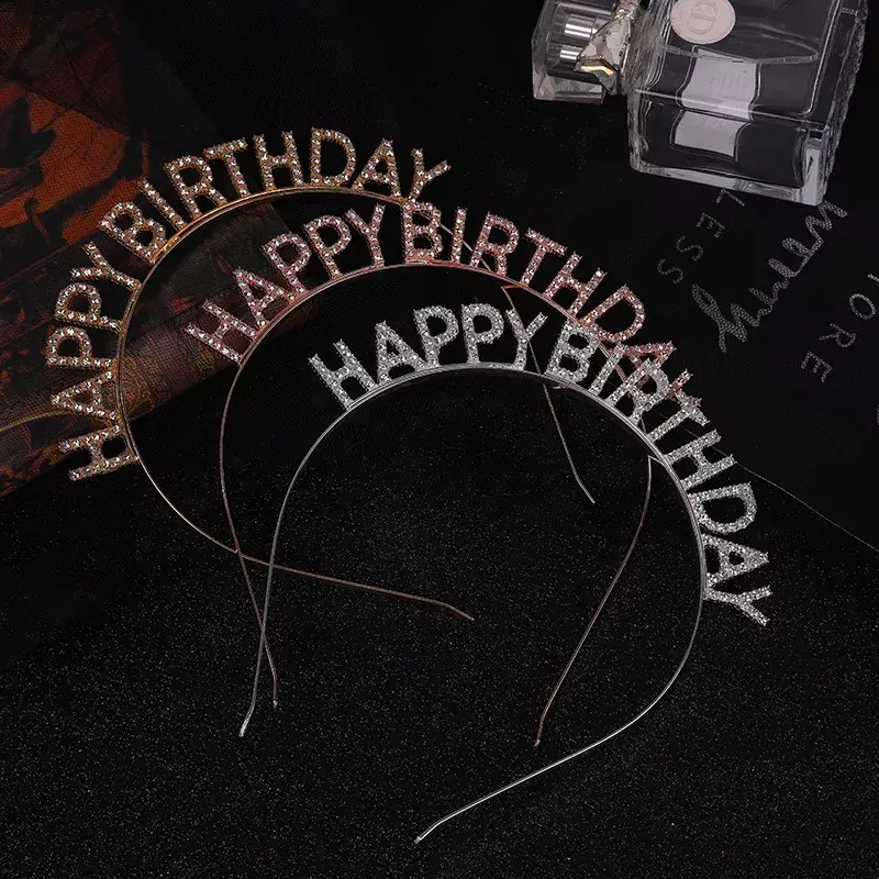 Europejska i amerykańska opaska czapeczki na imprezę urodzinową kobieca litera spinka do włosów z okazji urodzin