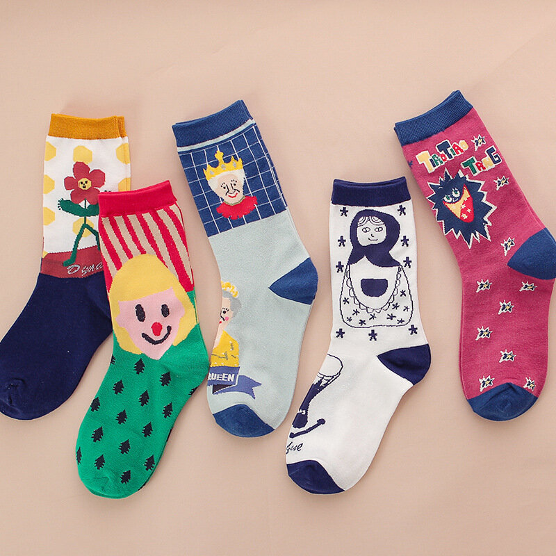 Новые Мультяшные анимационные спортивные носки для отдыха хлопковые поглощающие пот женские носки