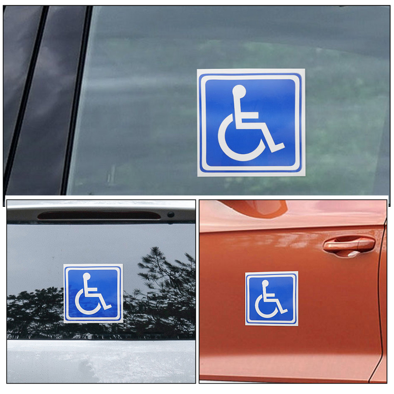 Letrero de estacionamiento para discapacitados, pegatinas adhesivas para silla de ruedas, símbolo, 6 hojas