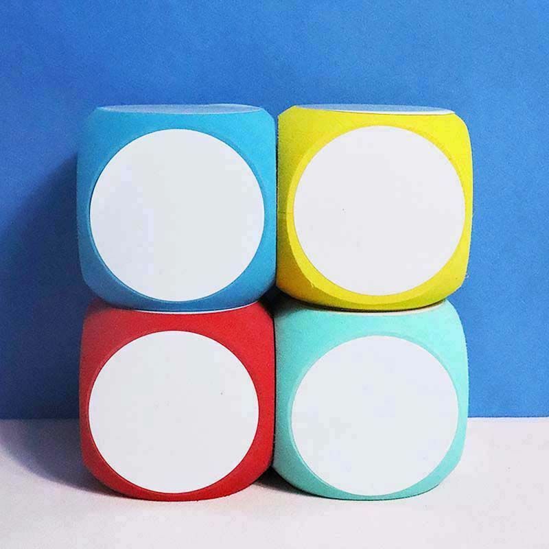 Educacional White Board Dice Set, Dry Erase Block, 4x4 ", Wipe Off Cube para a prática de matemática