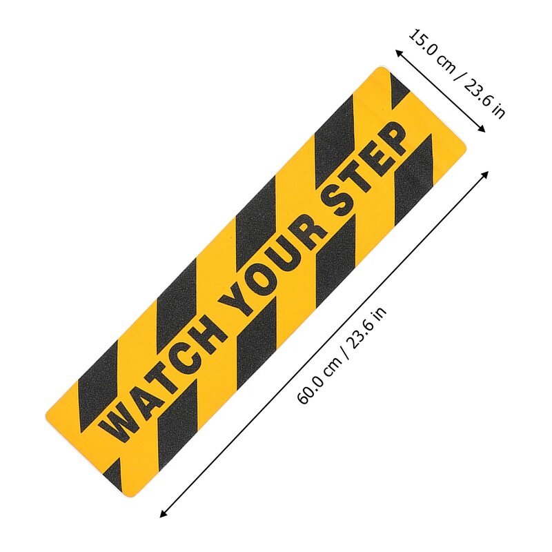 2 Pcs Warning Anti-slip Stickers Adhesive Decal Tape Flash Floor Watch Your Step Sign Rubber Peva The Pet Decals