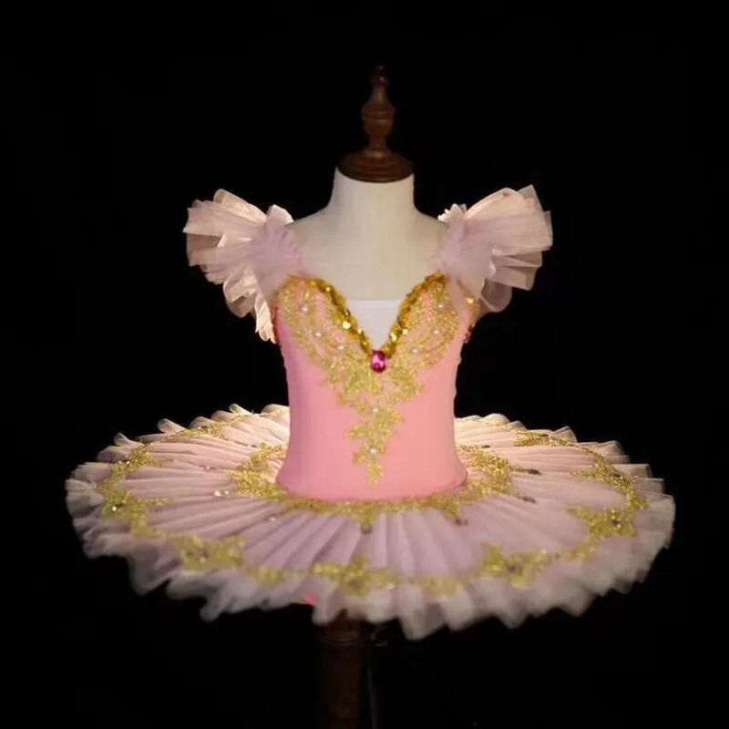 Flower Professional Ballet Tutu White Swan Lake Platter Tutu Romantic Ballerina Party Dance Costume Ballet Dance Dress for Girls