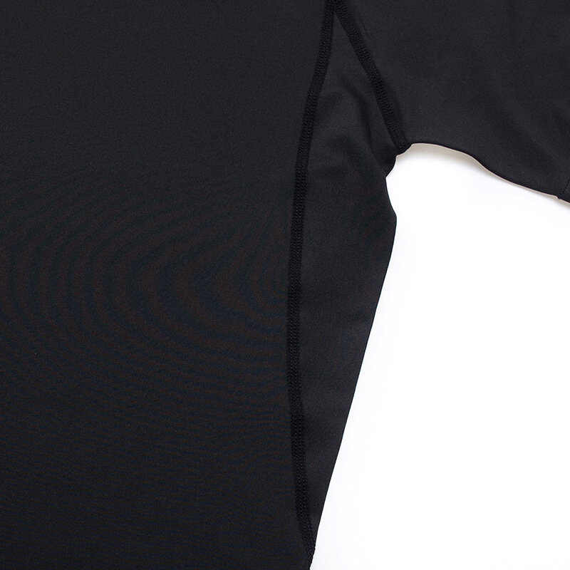 Camiseta deportiva negra para hombre, camisa de compresión para culturismo, manga corta, secado rápido, transpirable, entrenamiento de gimnasio, Verano