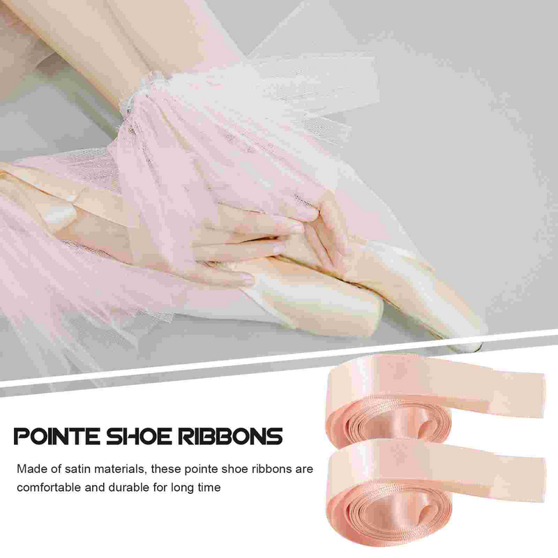 2 Pcs Shoe Ribbon for Ballet Girl Stretchy Shoelaces Shoes Strap Satin Pointe Parts Women's Flat