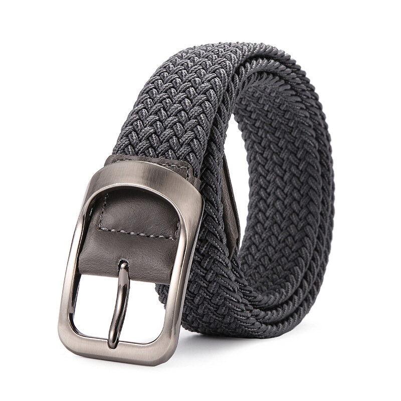 New Woven Elastic Men Belt Punching Pin Buckle Women Canvas Fashion Leisure High Quality Easy Carry Luxurious And Fashionable