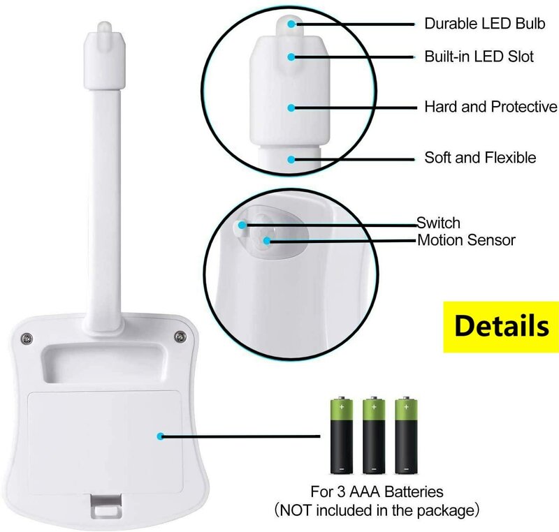 Mini Kawayi Human Infrared Sensing Light LED Night Light Stick Toilet 16/8 Color Bathroom Colorful Motion Sensing Night Light
